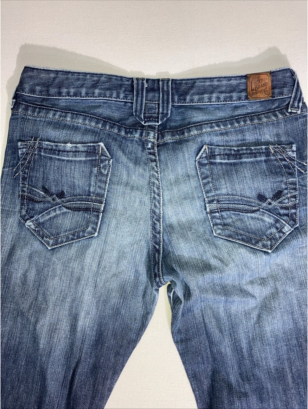 Vintage Lucky Brand Womens Jeans 14/32 Blue Lola Bootcut Mid Rise Solid USA Y2K